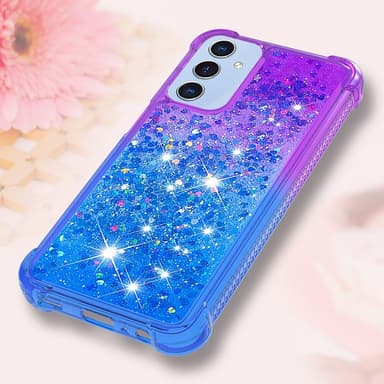 SKALO Samsung A16 Kvicksand Glitter Hjärtan TPU-skal - Lila-Blå