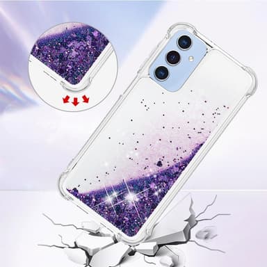 SKALO Samsung A16 Kvicksand Glitter Hjärtan TPU-skal - Lila