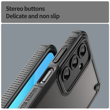 SKALO Samsung A16 Armor Hybrid Frosted Skal - Svart