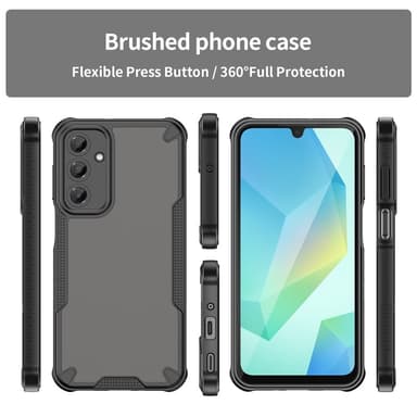 SKALO Samsung A16 Armor Hybrid Frosted Skal - Svart