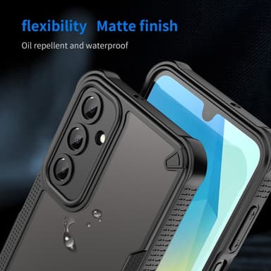 SKALO Samsung A16 Armor Hybrid Frosted Skal - Svart