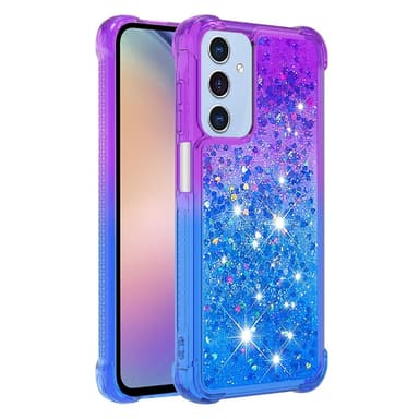 SKALO Samsung A16 Kvicksand Glitter Hjärtan TPU-skal - Lila-Blå