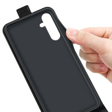 SKALO Samsung A16 Vertical Flip PU-Läder Plånboksfodral - Svart