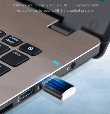 USB 3.0 (hane) till USB-C (hona) adapter Svart
