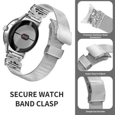 Klockarmband i rostfritt stål för Google Pixel Watch1/2 Silver