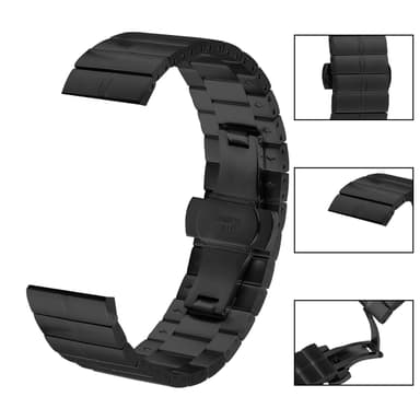 Klockarmband i rostfritt stål för Huawei GT2/3/Huami/Samsung 22mm Svar