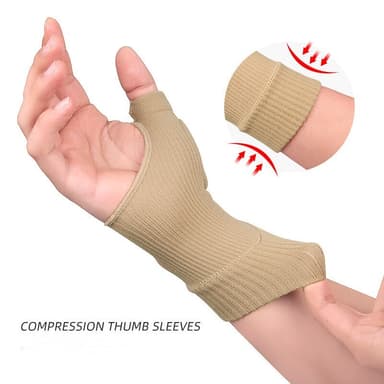 Kompressionshandskar med handleds- och tumstöd 1 par Beige