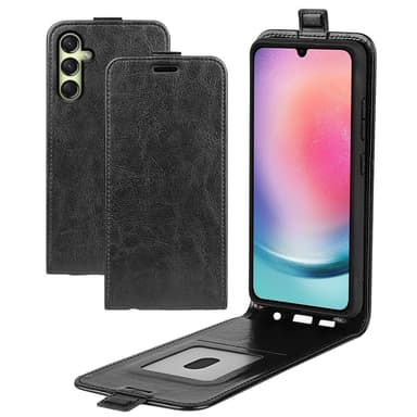 SKALO Samsung A16 Vertical Flip PU-Läder Plånboksfodral - Svart