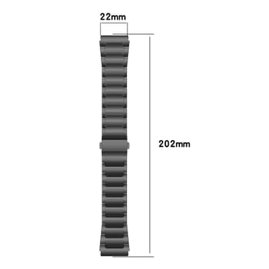 Klockarmband i rostfritt stål för Xiaomi Haylou RT2 LS10, 22mm Svart