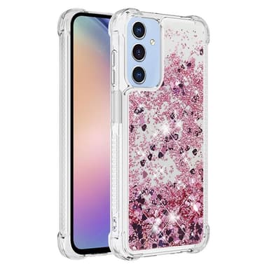SKALO Samsung A16 Kvicksand Glitter Hjärtan TPU-skal - Roséguld