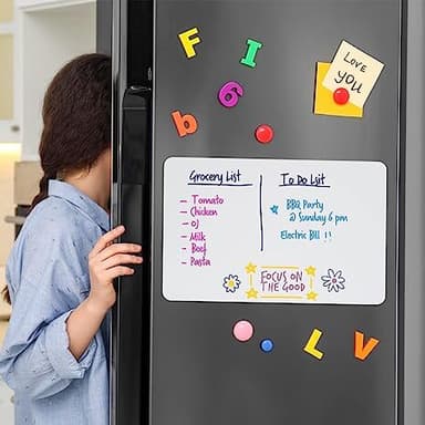 Magnetisk whiteboard-tavla för kylskåp Vit A4