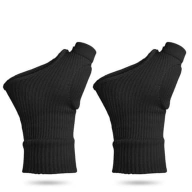 Kompressionshandskar med handleds- och tumstöd 1 par Svart