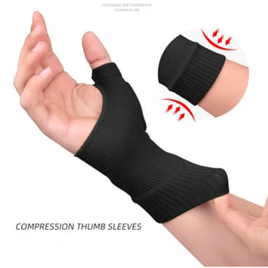 Kompressionshandskar med handleds- och tumstöd 1 par Svart