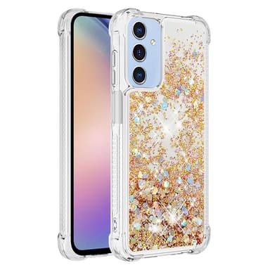 SKALO Samsung A16 Kvicksand Glitter Hjärtan TPU-skal - Guld