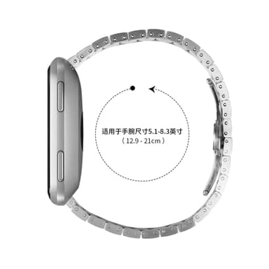 Klockarmband i rostfritt stål för Huawei GT2/3/Huami/Samsung 22mm Silv
