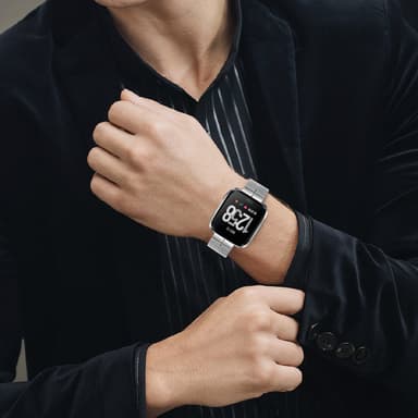 Klockarmband i rostfritt stål för Huawei GT2/3/Huami/Samsung 22mm Silv