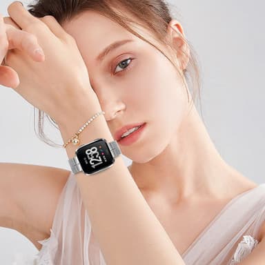 Klockarmband i rostfritt stål för Huawei GT2/3/Huami/Samsung 22mm Silv