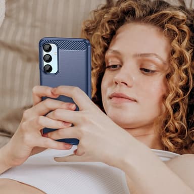 SKALO Samsung A16 Armor Carbon Stöttåligt TPU-skal - Blå