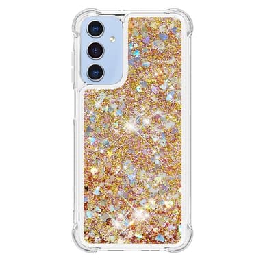 SKALO Samsung A16 Kvicksand Glitter Hjärtan TPU-skal - Guld