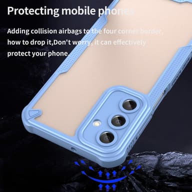 SKALO Samsung A16 Armor Hybrid Frosted Skal - Blå
