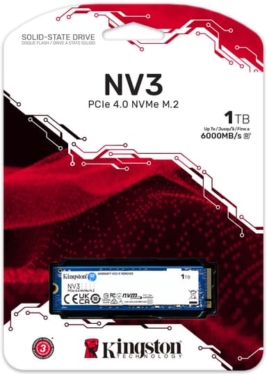 Kingston NV3 M.2 NVMe Gen 4 intern SSD (1TB)