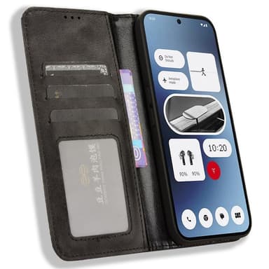 SKALO Nothing Phone (2a) Plus Embossed Premium Plånboksfodral - Svart