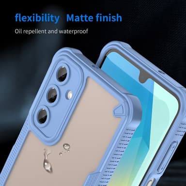 SKALO Samsung A16 Armor Hybrid Frosted Skal - Blå