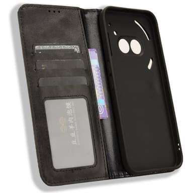 SKALO Nothing Phone (2a) Plus Embossed Premium Plånboksfodral - Svart