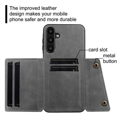 SKALO Samsung A16 PU-Läder Skal med Plånbok - Svart