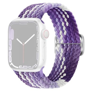 SKALO Flätat tygarmband Apple Watch SE 40mm - Lila-Vit