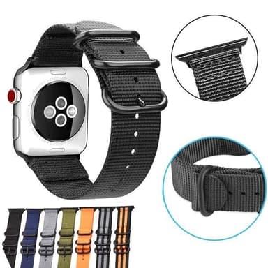 SKALO Nato-armband Nylon Apple Watch Series 7-9 41mm - Grön