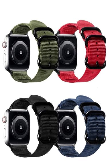 SKALO Nato-armband Nylon Apple Watch Series 7-9 41mm - Grön