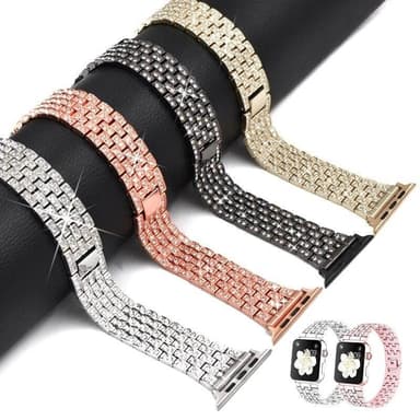 SKALO Länkarmband Bling Apple Watch Ultra 49mm - Guld