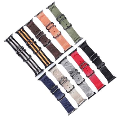 SKALO Nato-armband Nylon Apple Watch Series 7-9 41mm - Grön