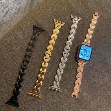 SKALO Metallarmband ""Flätad"" Apple Watch SE 40mm - Guld