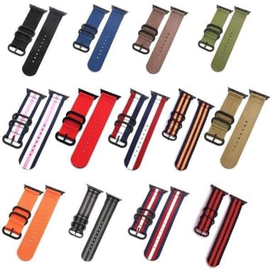 SKALO Nato-armband Nylon Apple Watch Series 7-9 41mm - Grön
