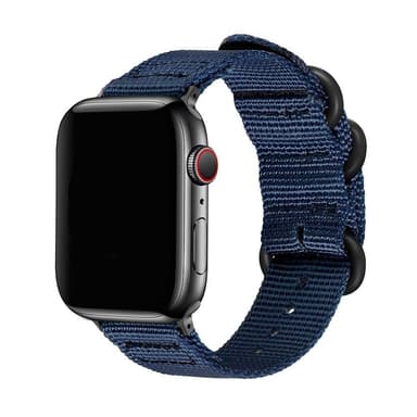 SKALO Nato-armband Nylon Apple Watch Series 4-6 44mm - Blå