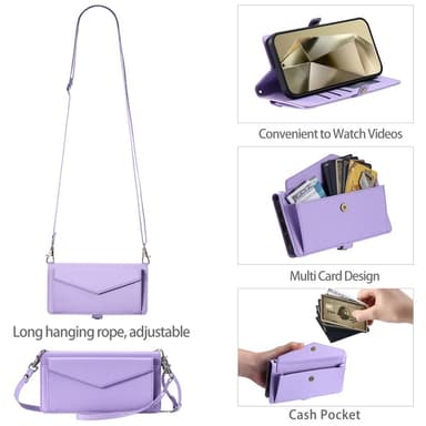 SKALO Samsung A16 PU-Läder Envelope Plånboksfodral - Lila
