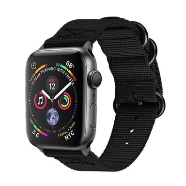 SKALO Nato-armband Nylon Apple Watch Series 7-9 45mm - Svart