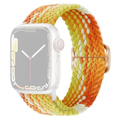 SKALO Flätat tygarmband Apple Watch Series 4-6 40mm - Orange-Gul