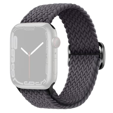 SKALO Flätat tygarmband Apple Watch Series 10 42mm - Mörkgrå