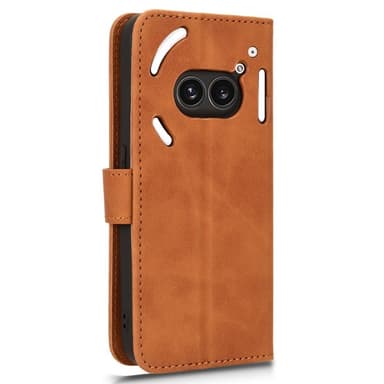 SKALO Nothing Phone (2a) Plus Matt PU-Läder Plånboksfodral - Brun