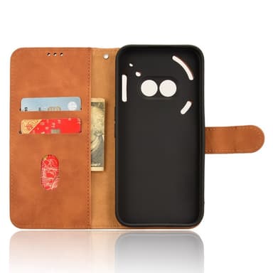 SKALO Nothing Phone (2a) Plus Matt PU-Läder Plånboksfodral - Brun