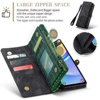 CaseMe Samsung A16 008 BIg Wallet 2in1 Magnet Plånboksfodral - Svart