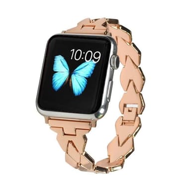 SKALO Metallarmband ""Flätad"" Apple Watch Series 7-9 41mm - Roséguld