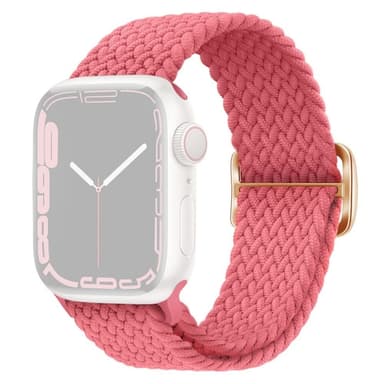 SKALO Flätat tygarmband Apple Watch Series 10 42mm - Rosa