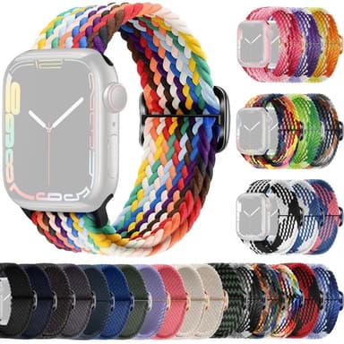 SKALO Flätat tygarmband Apple Watch Series 4-6 40mm - Flerfärgad 1