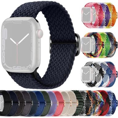SKALO Flätat tygarmband Apple Watch Series 10 42mm - Antracit