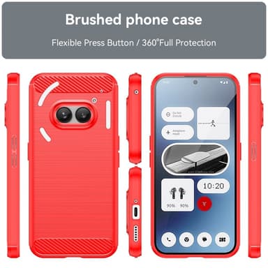 SKALO Nothing Phone (2a) Plus Armor Carbon Stöttåligt TPU-skal - Röd