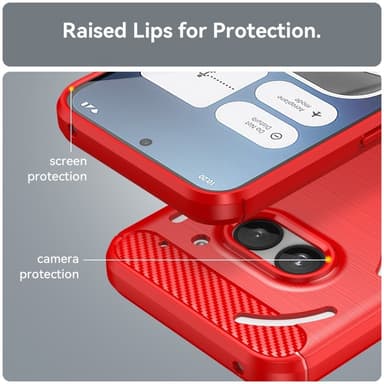 SKALO Nothing Phone (2a) Plus Armor Carbon Stöttåligt TPU-skal - Röd